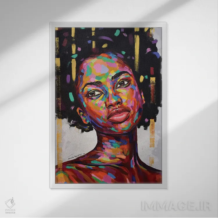 تابلو دکوراتیو آزاد اما گرسنه IV اثر دامولا آیگبایو - نمای قابدار سفید