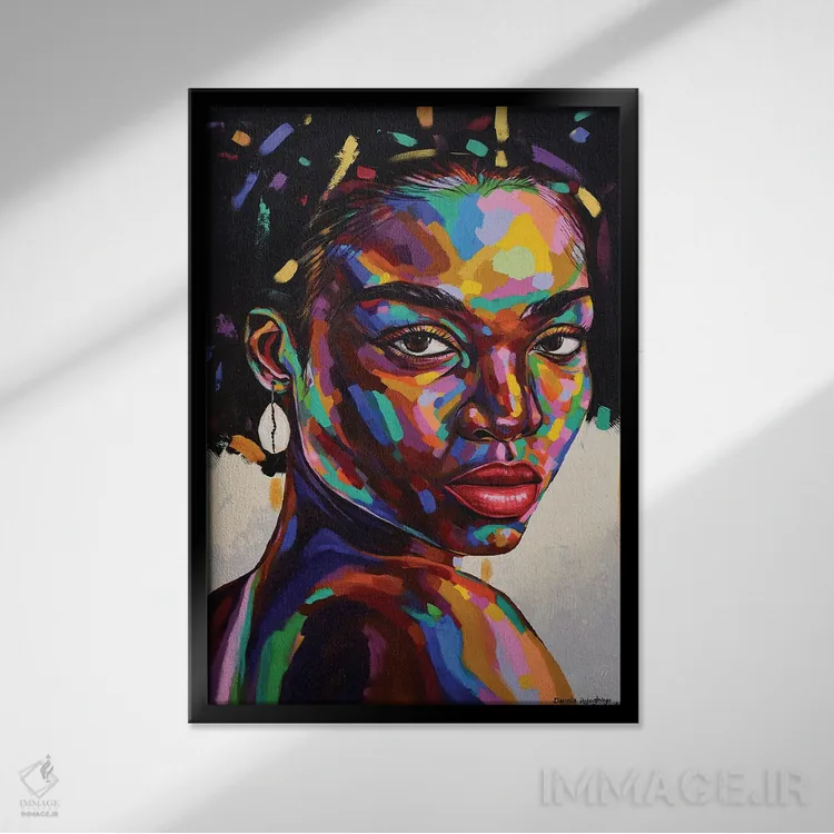 تابلو دکوراتیو هدف از وجود IX اثر دامولا آیگبایو - نمای قابدار مشکی