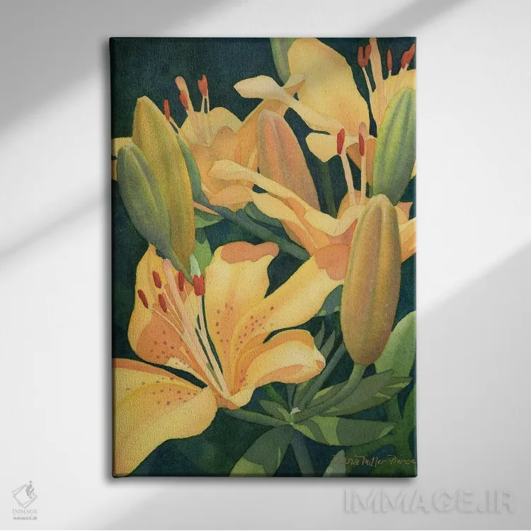 تابلو دکوراتیو اندکی کهربا اثر دیانا میلر-پیرس - نمای روبهرو روی دیوار