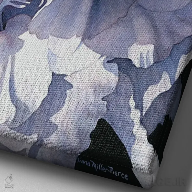 تابلو دکوراتیو حلقه ها و لوله ها اثر دیانا میلر-پیرس - نمای نزدیک بافت بوم