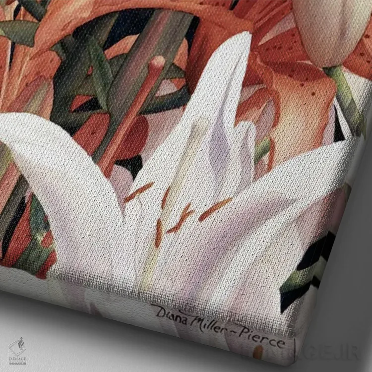 تابلو دکوراتیو تاج افتخار اثر دیانا میلر-پیرس - نمای نزدیک بافت بوم