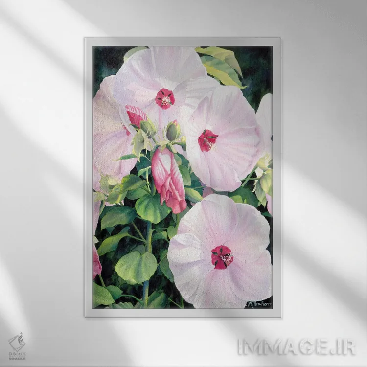 تابلو دکوراتیو آبشار اثر دیانا میلر-پیرس - نمای قابدار سفید