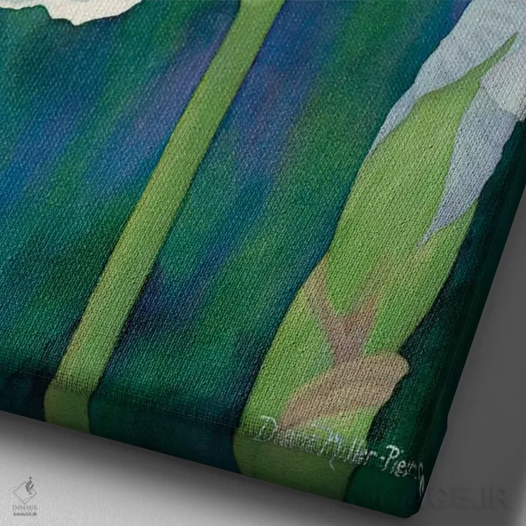 تابلو دکوراتیو بهار زودگذر - گل زنبق اثر دیانا میلر-پیرس - نمای نزدیک بافت بوم