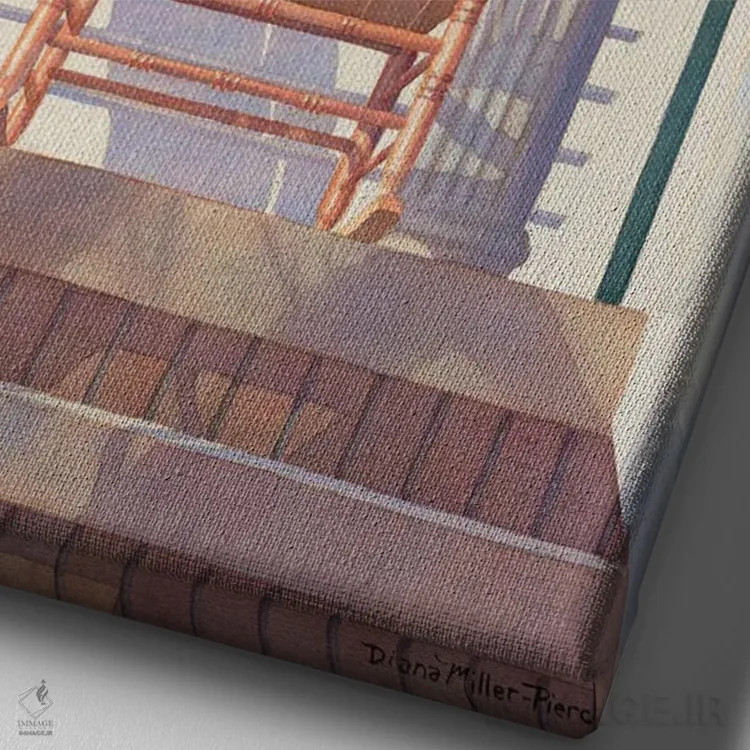 تابلو دکوراتیو دوران ساده تر - ایوان جلو اثر دیانا میلر-پیرس - نمای نزدیک بافت بوم