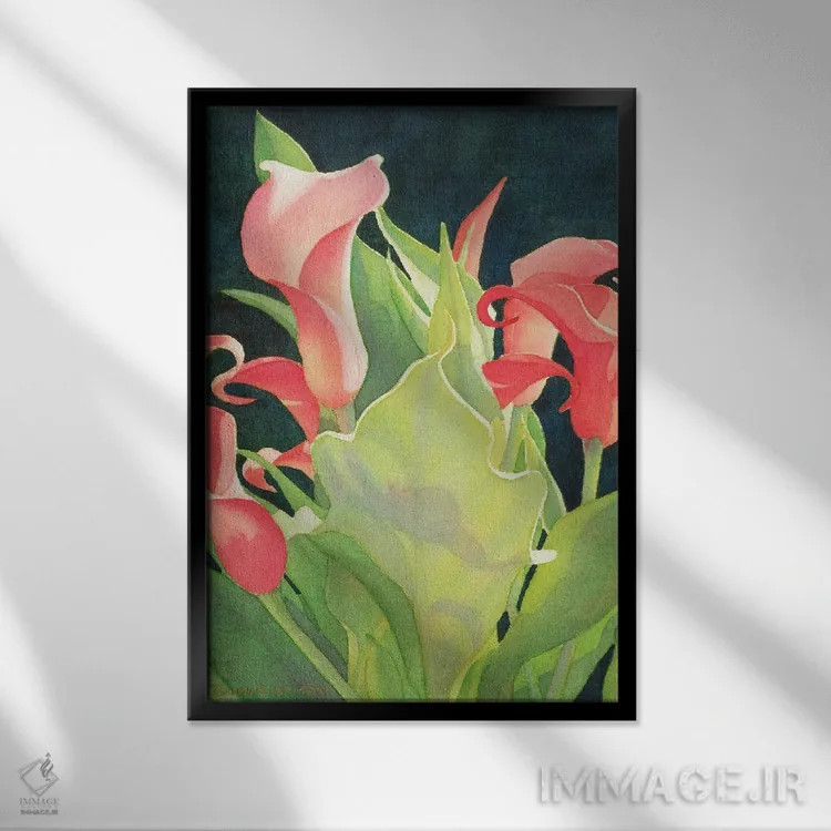 تابلو دکوراتیو دیده بان گلی - کالای لیلی اثر دیانا میلر-پیرس - نمای قابدار مشکی