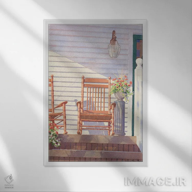 تابلو دکوراتیو دوران ساده تر - ایوان جلو اثر دیانا میلر-پیرس - نمای قابدار سفید