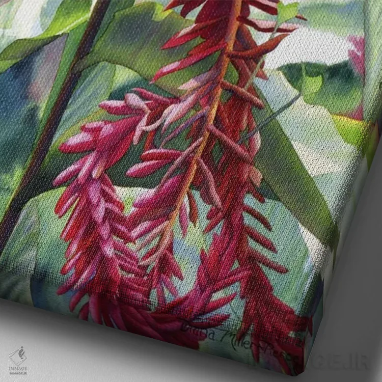 تابلو دکوراتیو زنجبیل جامائیکایی اثر دیانا میلر-پیرس - نمای نزدیک بافت بوم