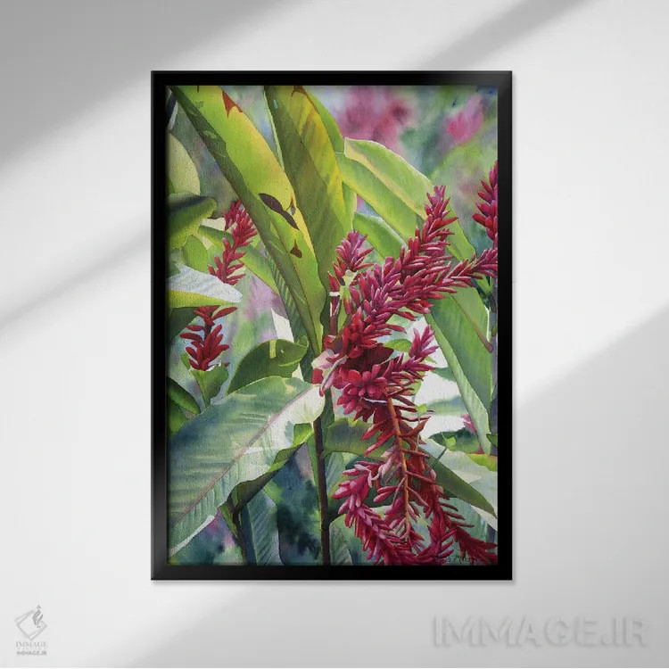 تابلو دکوراتیو زنجبیل جامائیکایی اثر دیانا میلر-پیرس - نمای قابدار مشکی