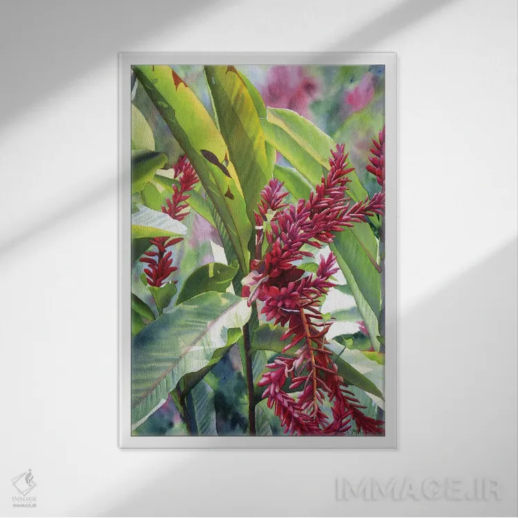 تابلو دکوراتیو زنجبیل جامائیکایی اثر دیانا میلر-پیرس - نمای قابدار سفید