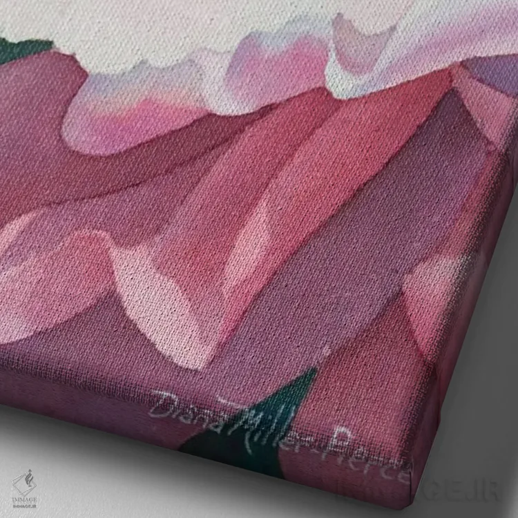 تابلو دکوراتیو اجرای افتتاحیه - گل رز اثر دیانا میلر-پیرس - نمای نزدیک بافت بوم