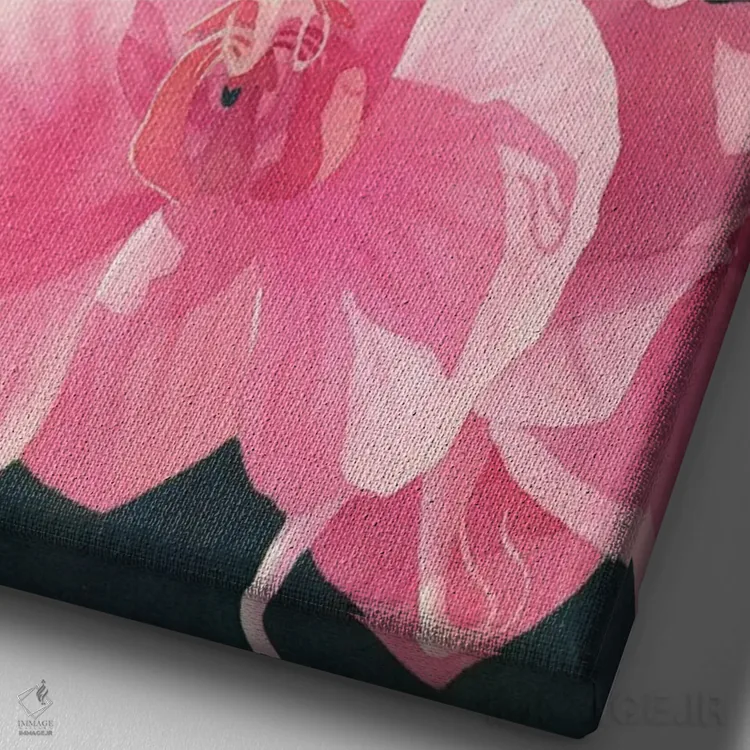 تابلو دکوراتیو شکوه عجیب صورتی اثر دیانا میلر-پیرس - نمای نزدیک بافت بوم