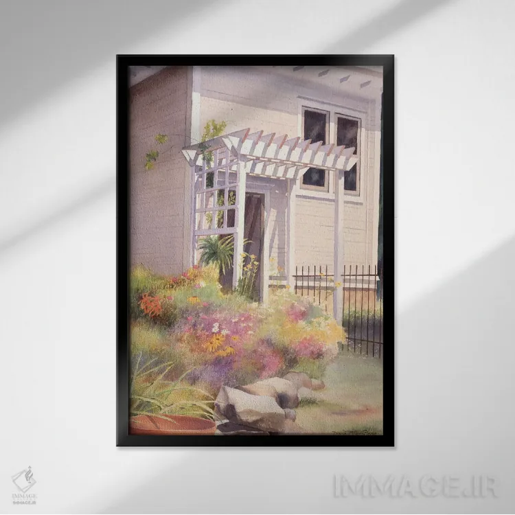 تابلو دکوراتیو از در پشتی بیرون رفتن اثر دیانا میلر-پیرس - نمای قابدار مشکی