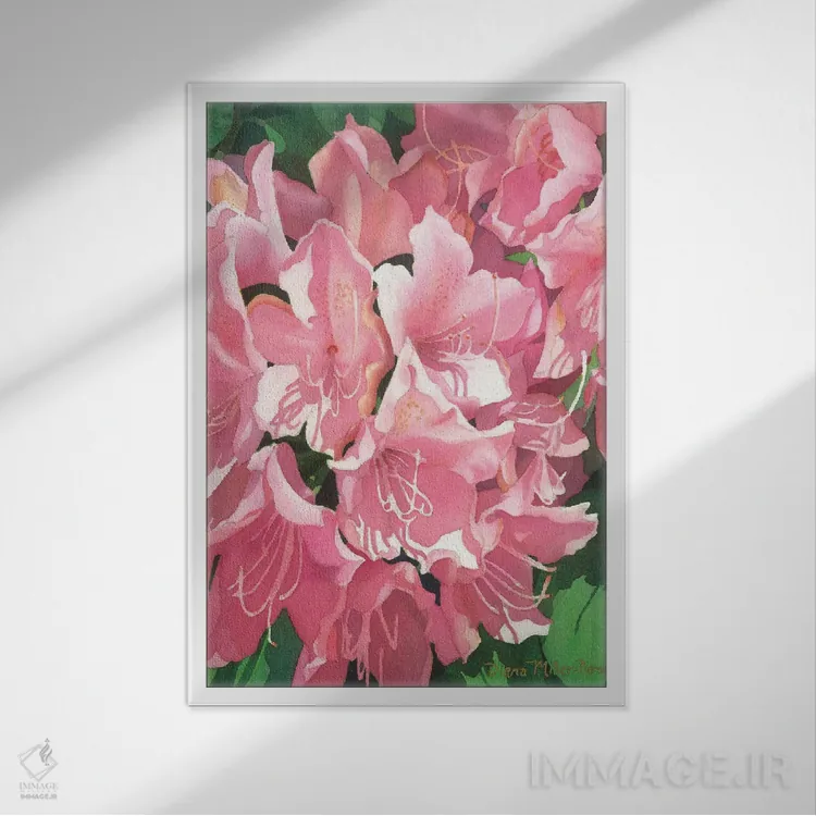 تابلو دکوراتیو مراسم صورتی اثر دیانا میلر-پیرس - نمای قابدار سفید