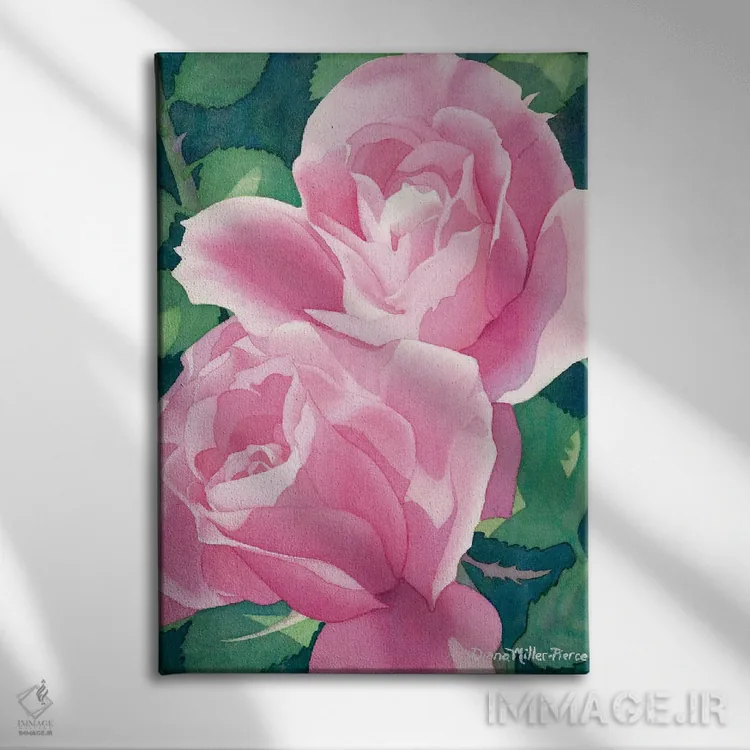 تابلو دکوراتیو تب گل رز اثر دیانا میلر-پیرس - نمای روبهرو روی دیوار