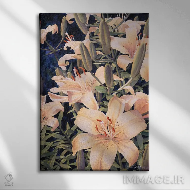 تابلو دکوراتیو سایه های کهربا اثر دیانا میلر-پیرس - نمای روبهرو روی دیوار