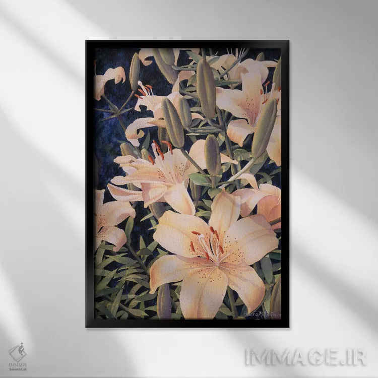 تابلو دکوراتیو سایه های کهربا اثر دیانا میلر-پیرس - نمای قابدار مشکی