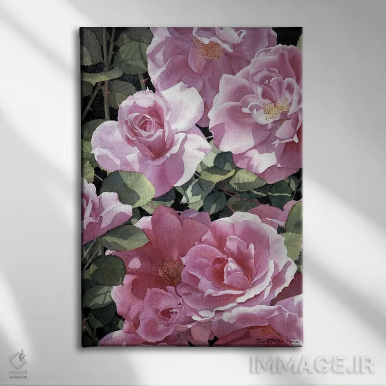 تابلو دکوراتیو سوناتا در صورتی اثر دیانا میلر-پیرس - نمای روبهرو روی دیوار