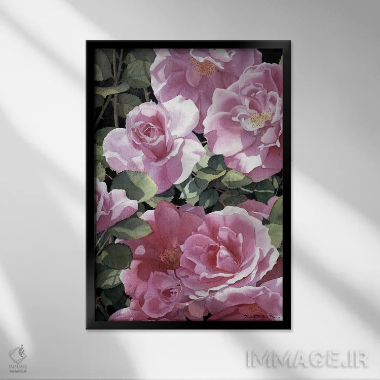 تابلو دکوراتیو سوناتا در صورتی اثر دیانا میلر-پیرس - نمای قابدار مشکی