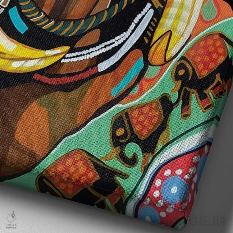 تابلو دکوراتیو ملکه سیاه است اثر دومونیک براون - نمای نزدیک بافت بوم