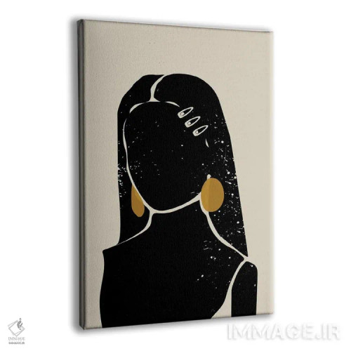 تابلو مینیمال موی سیاه III اثر دومونیک براون - نمای پرسپکتیو محصول