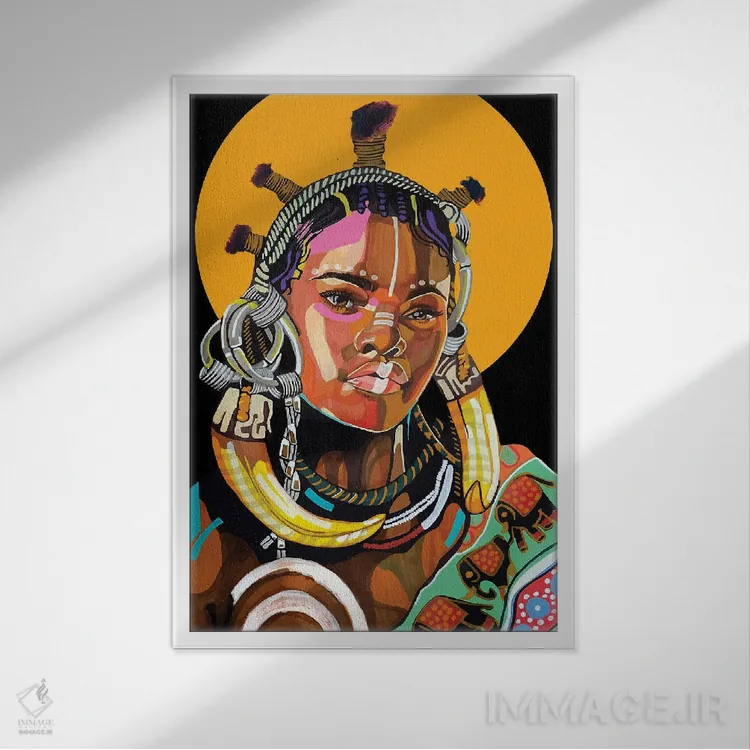 تابلو دکوراتیو ملکه سیاه است اثر دومونیک براون - نمای قابدار سفید