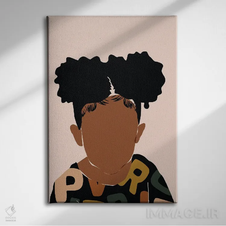 تابلو مینیمال دو قلنبه اثر دومونیک براون - نمای روبهرو روی دیوار