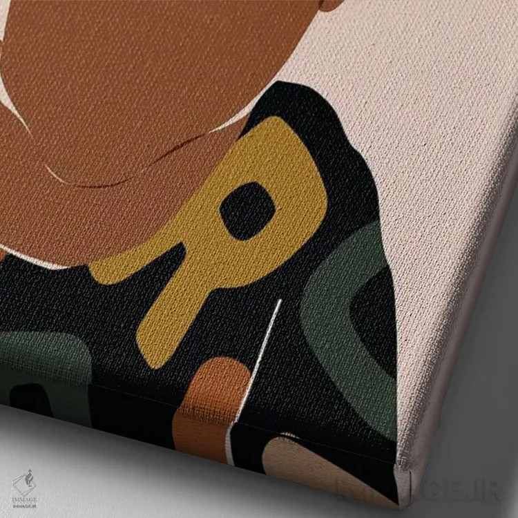 تابلو مینیمال دو قلنبه اثر دومونیک براون - نمای نزدیک بافت بوم