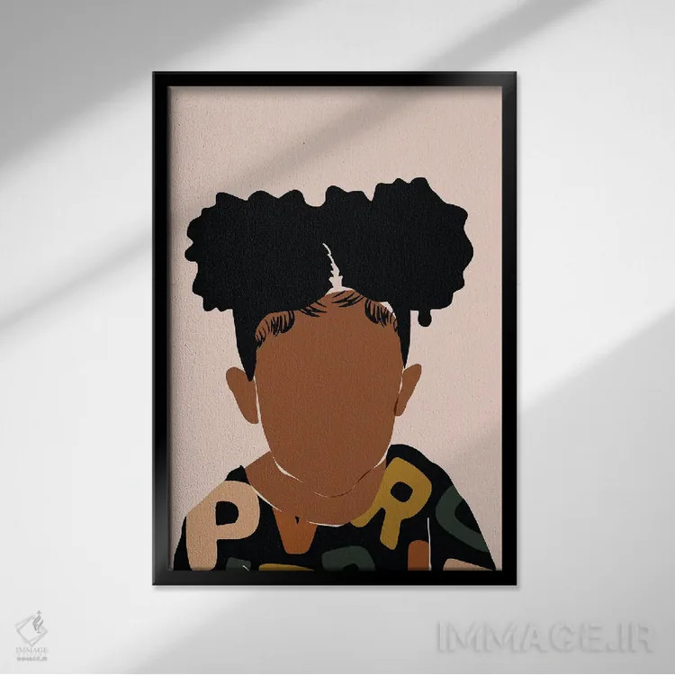 تابلو مینیمال دو قلنبه اثر دومونیک براون - نمای قابدار مشکی