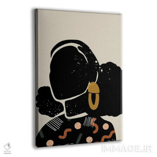 تابلو مینیمال موی مشکی چهارم اثر دومونیک براون - نمای پرسپکتیو محصول