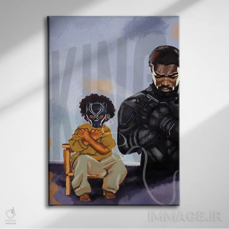 تابلو دکوراتیو پلنگ سیاه اثر دومونیک براون - نمای روبهرو روی دیوار