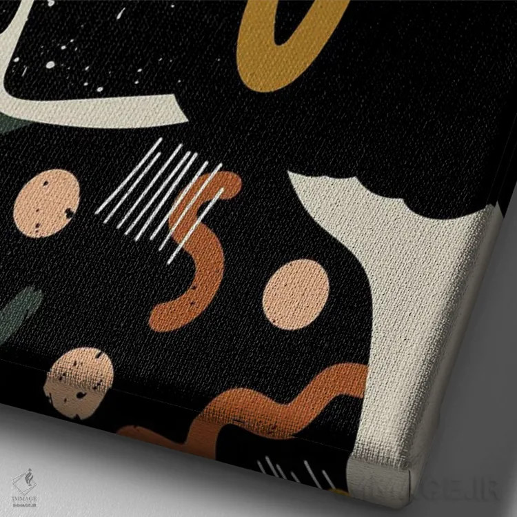 تابلو مینیمال موی مشکی چهارم اثر دومونیک براون - نمای نزدیک بافت بوم