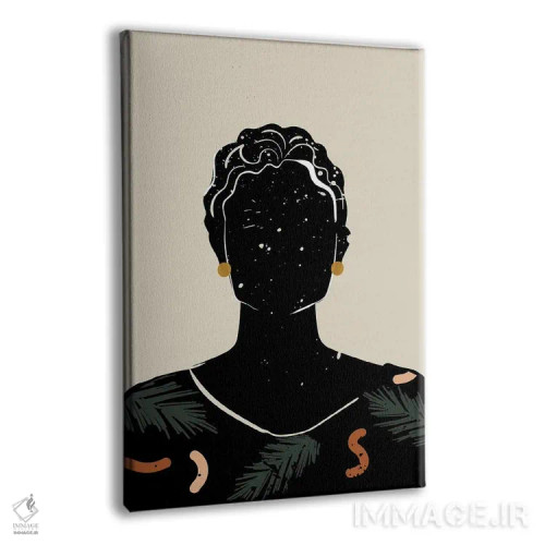 تابلو مینیمال موی مشکی پنجم اثر دومونیک براون - نمای پرسپکتیو محصول