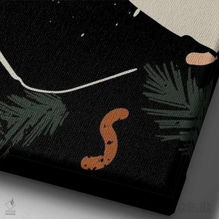 تابلو مینیمال موی مشکی پنجم اثر دومونیک براون - نمای نزدیک بافت بوم