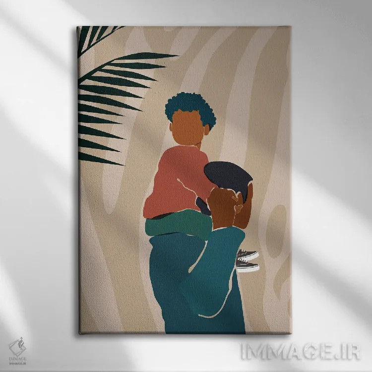 تابلو دکوراتیو دو نفره پدر و پسر اثر دومونیک براون - نمای روبهرو روی دیوار