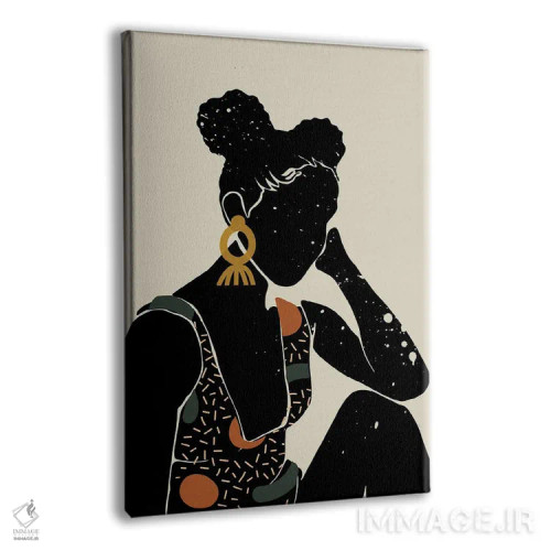 تابلو مینیمال موی مشکی ششم اثر دومونیک براون - نمای پرسپکتیو محصول