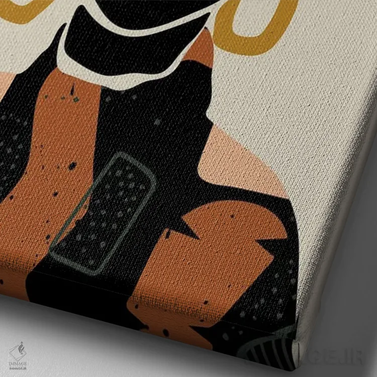 تابلو دکوراتیو موی مشکی شماره ۱۴ اثر دومونیک براون - نمای نزدیک بافت بوم