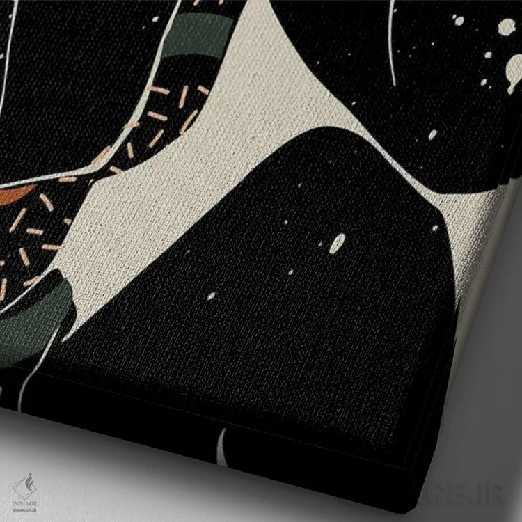 تابلو مینیمال موی مشکی ششم اثر دومونیک براون - نمای نزدیک بافت بوم