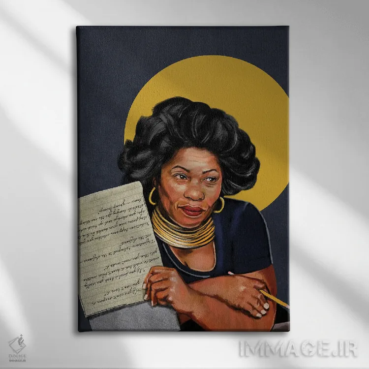 تابلو دکوراتیو تونی موریسون اثر دومونیک براون - نمای روبهرو روی دیوار