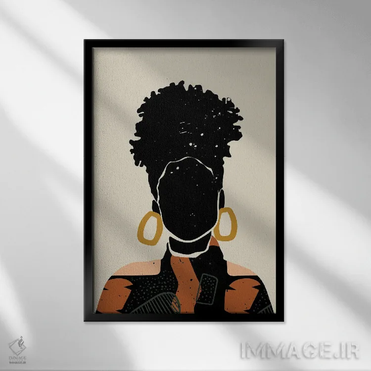 تابلو دکوراتیو موی مشکی شماره ۱۴ اثر دومونیک براون - نمای قابدار مشکی