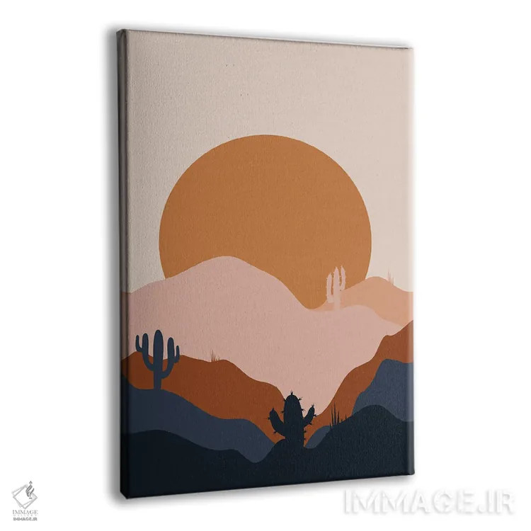 تابلو مدرن جریان بیابان اثر دومونیک براون - نمای پرسپکتیو محصول