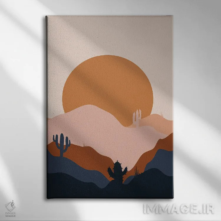 تابلو مدرن جریان بیابان اثر دومونیک براون - نمای روبهرو روی دیوار