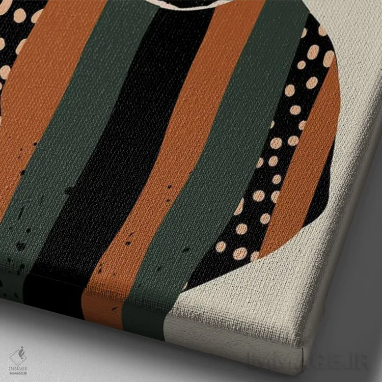 تابلو مینیمال موی مشکی هفتم اثر دومونیک براون - نمای نزدیک بافت بوم