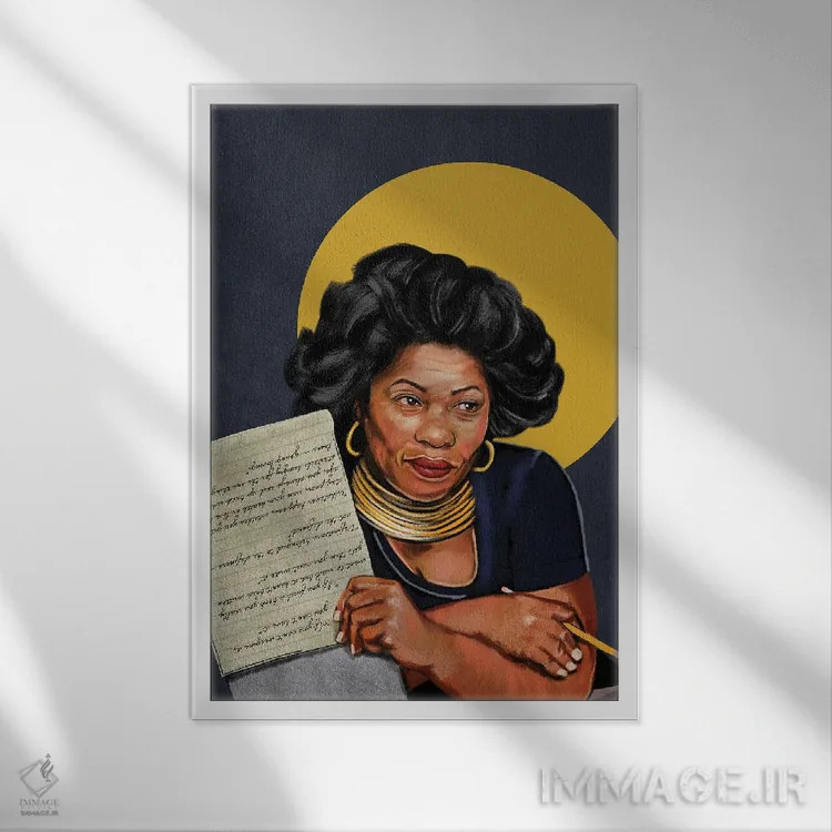 تابلو دکوراتیو تونی موریسون اثر دومونیک براون - نمای قابدار سفید