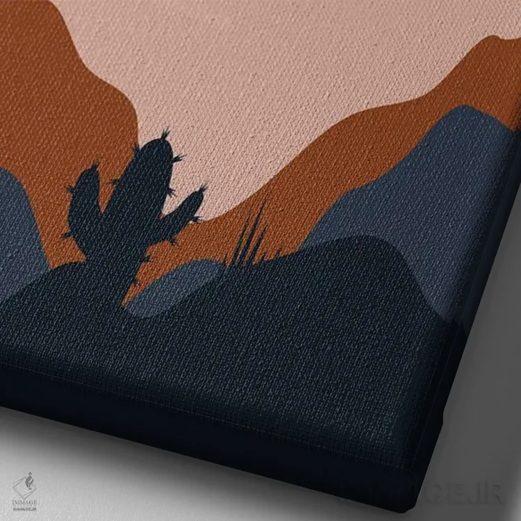 تابلو مدرن جریان بیابان اثر دومونیک براون - نمای نزدیک بافت بوم