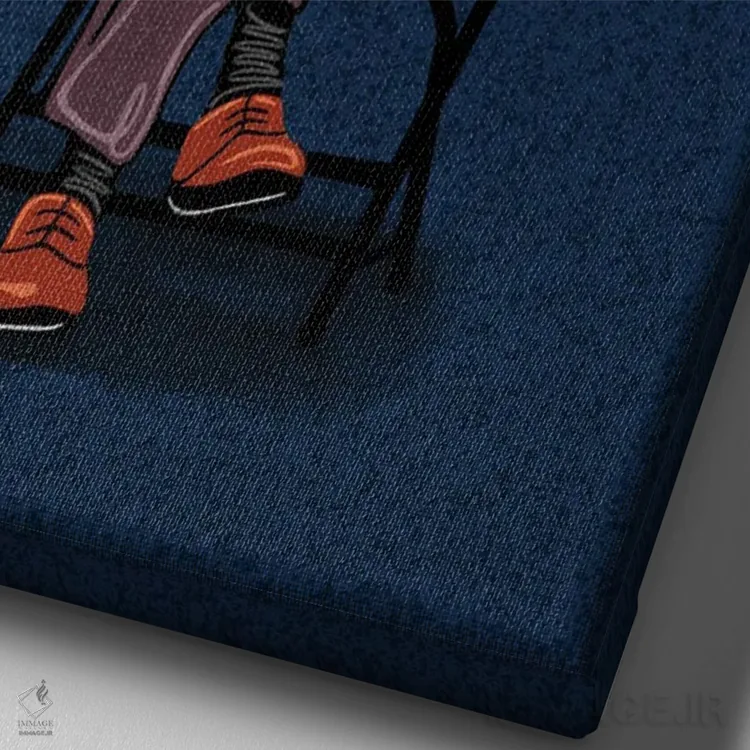 تابلو دکوراتیو برنی سندرز اثر دومونیک براون - نمای نزدیک بافت بوم