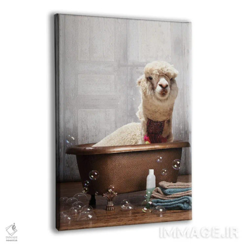 تابلو دکوراتیو لاما در وان حمام اثر دومونیک براون - نمای پرسپکتیو محصول
