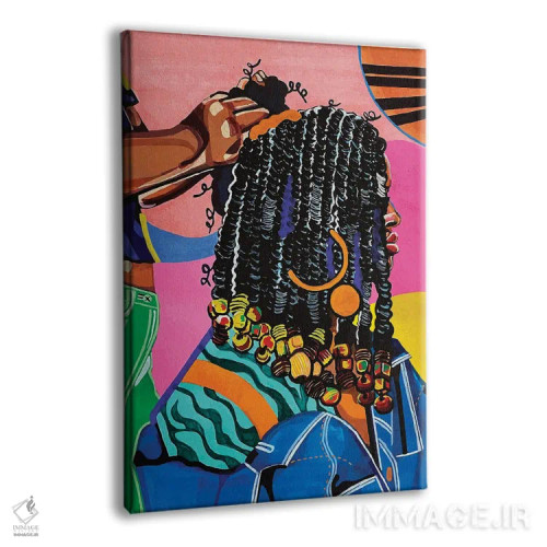 تابلو دکوراتیو بافت مو اثر دومونیک براون - نمای پرسپکتیو محصول