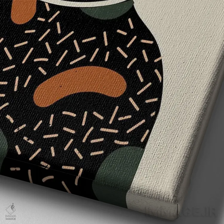 تابلو مینیمال موی مشکی نهم اثر دومونیک براون - نمای نزدیک بافت بوم