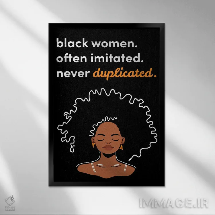 تابلو دکوراتیو هرگز تکرار نشده اثر دومونیک براون - نمای قابدار مشکی