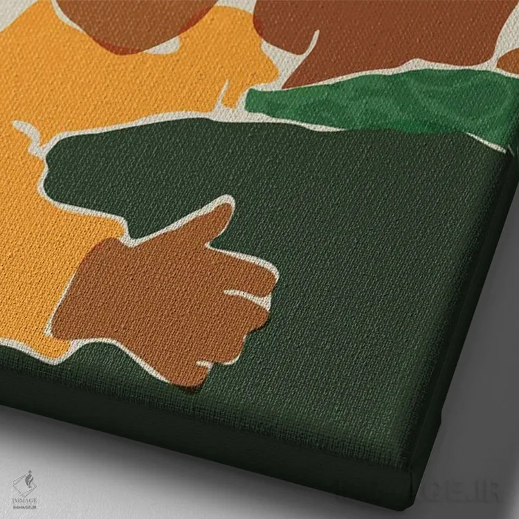 تابلو مینیمال پدر دختردار اثر دومونیک براون - نمای نزدیک بافت بوم